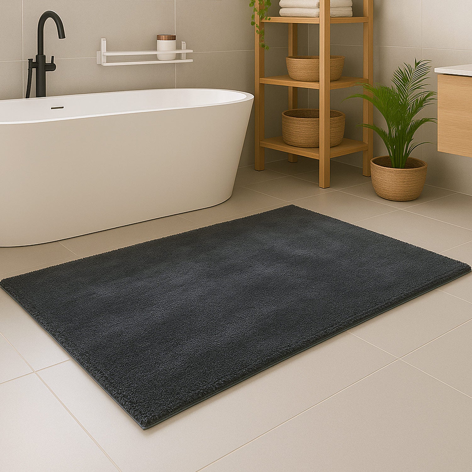 MJUK PURA BADRUMSMATTA, GRÅ