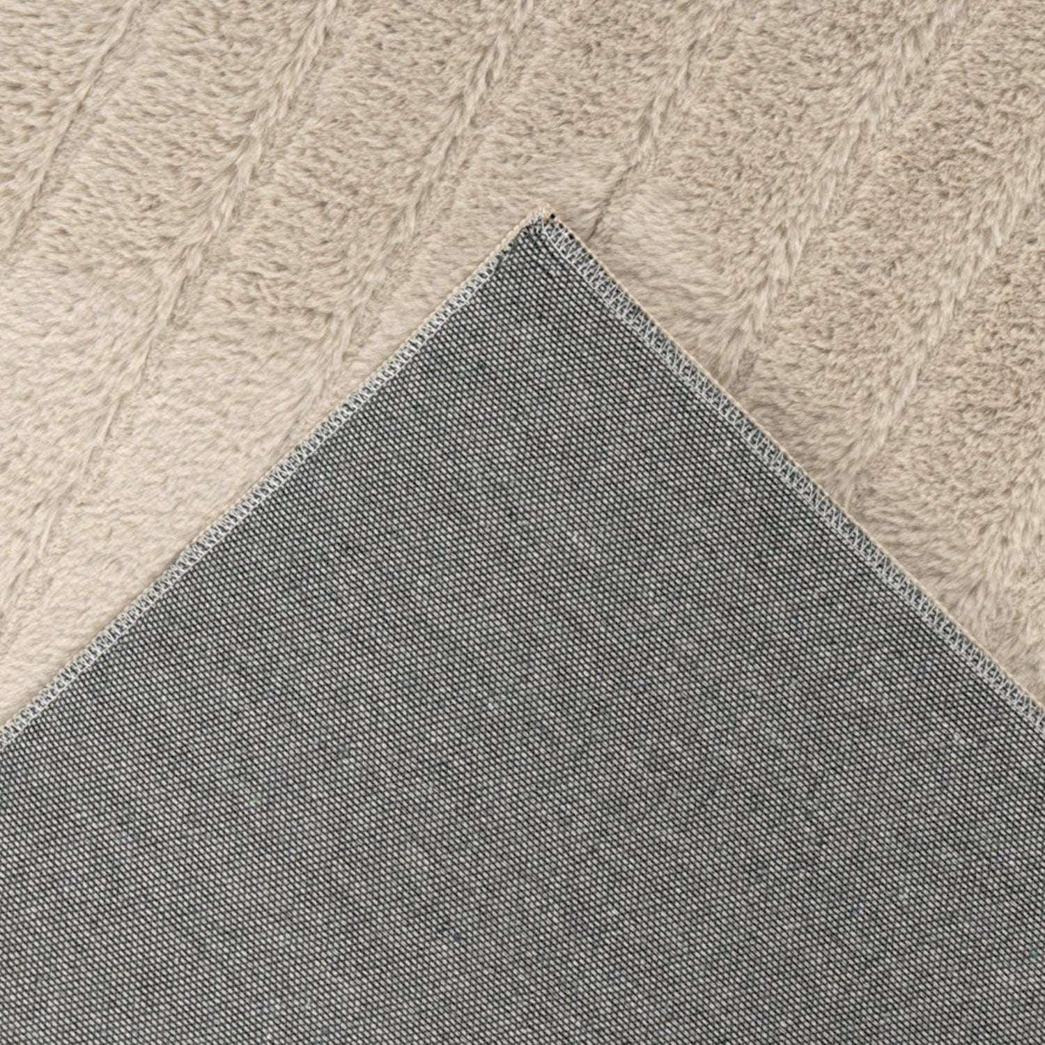 Vågig mjuk modern pälsmatta, 501 beige