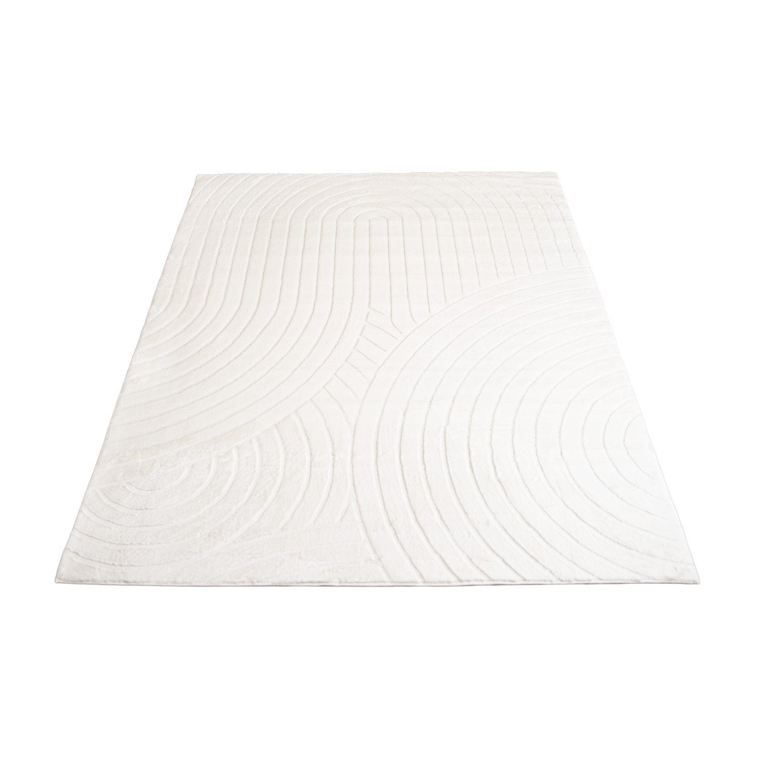 Vågig mjuk modern pälsmatta, 501 Elfenbensvit