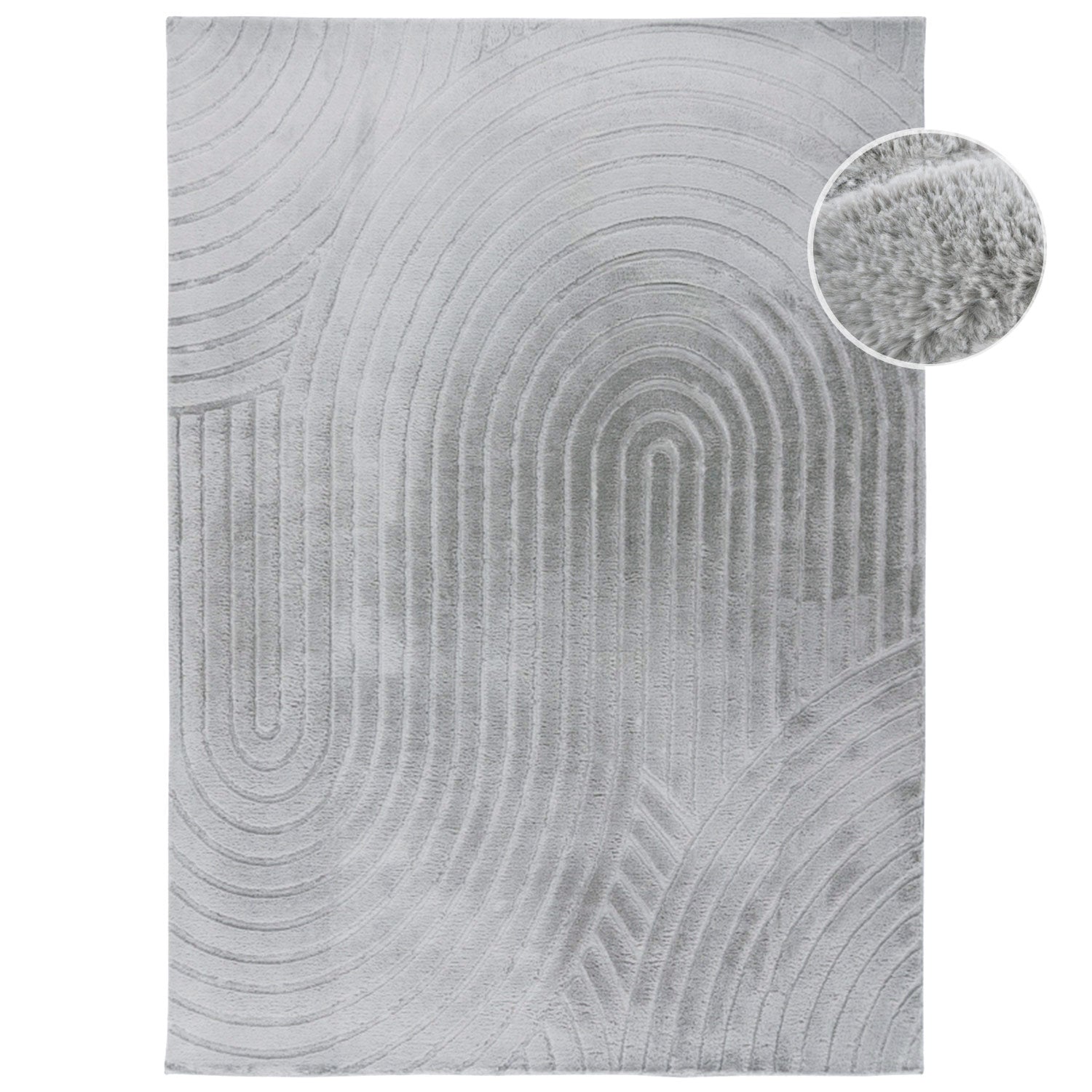 Vågig mjuk modern pälsmatta, 501 grå