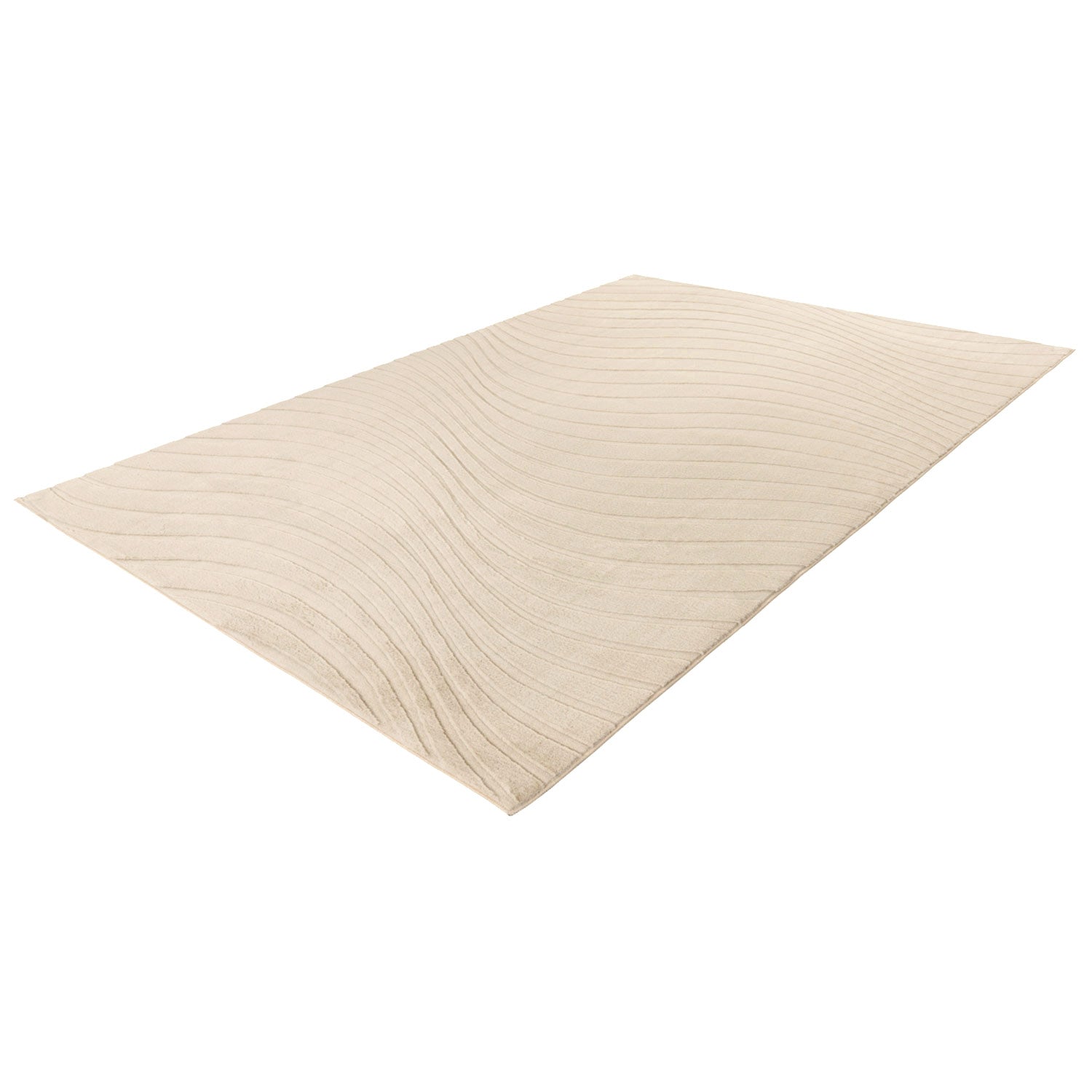 Vågig mjuk modern pälsmatta, 503 beige