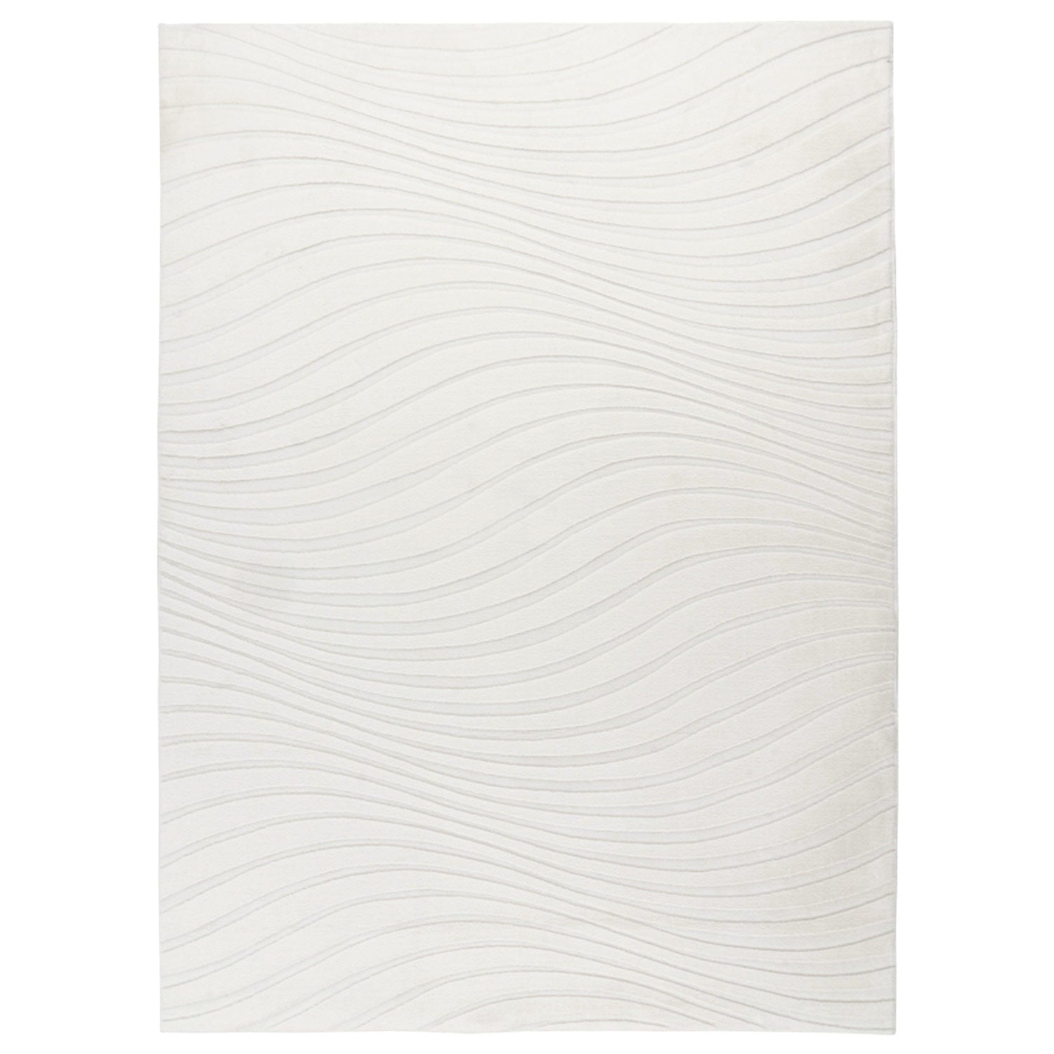 Vågig mjuk modern pälsmatta, 503 Elfenbensvit