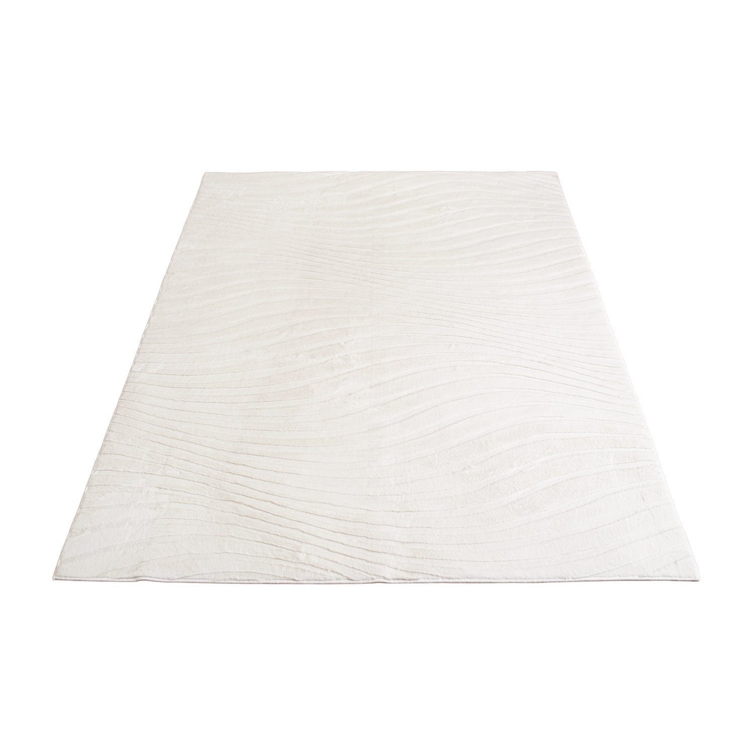 Vågig mjuk modern pälsmatta, 503 Elfenbensvit