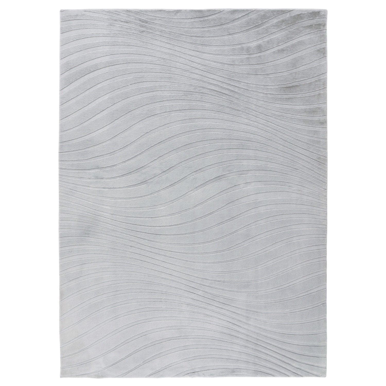 Vågig mjuk modern pälsmatta, 503 grå