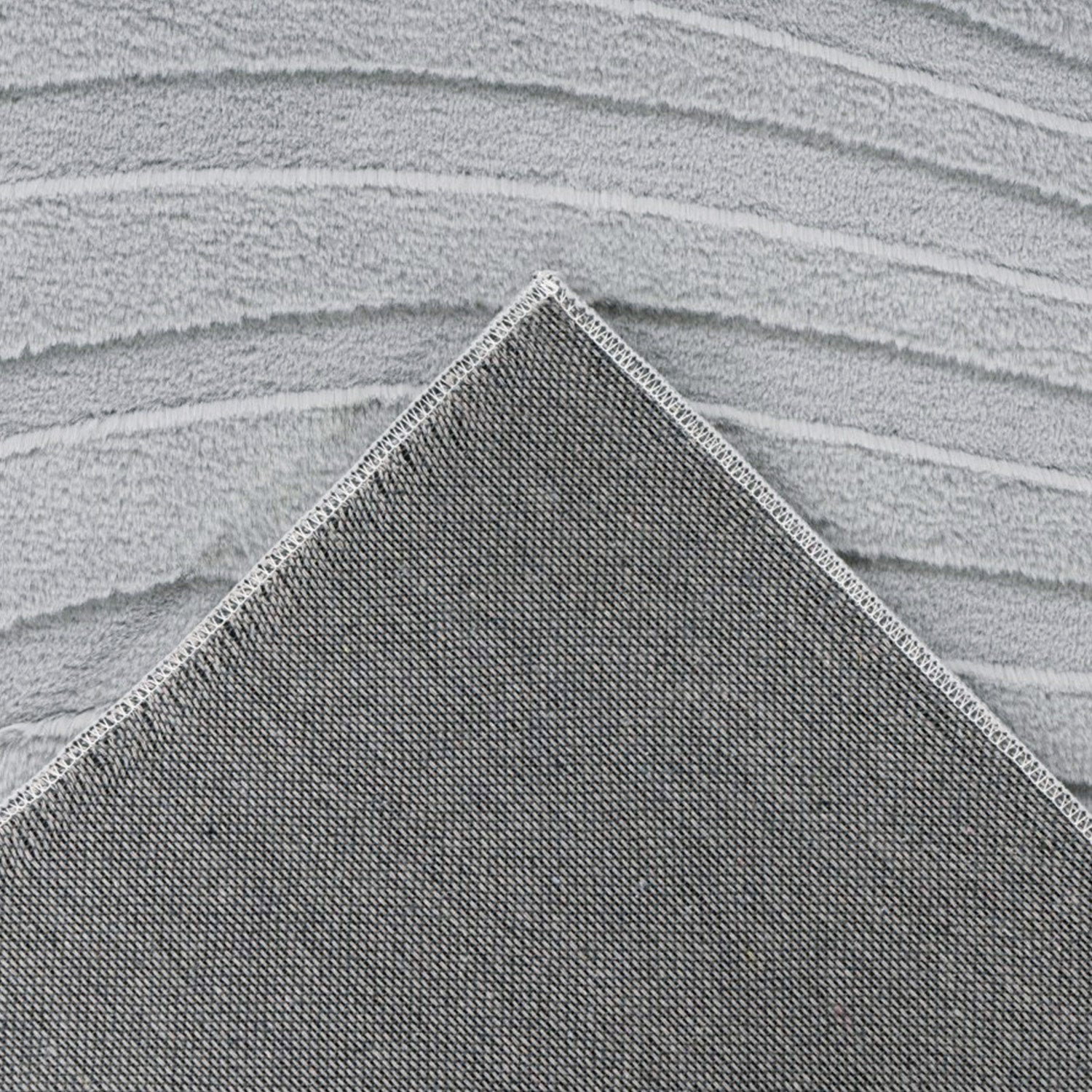 Vågig mjuk modern pälsmatta, 503 grå