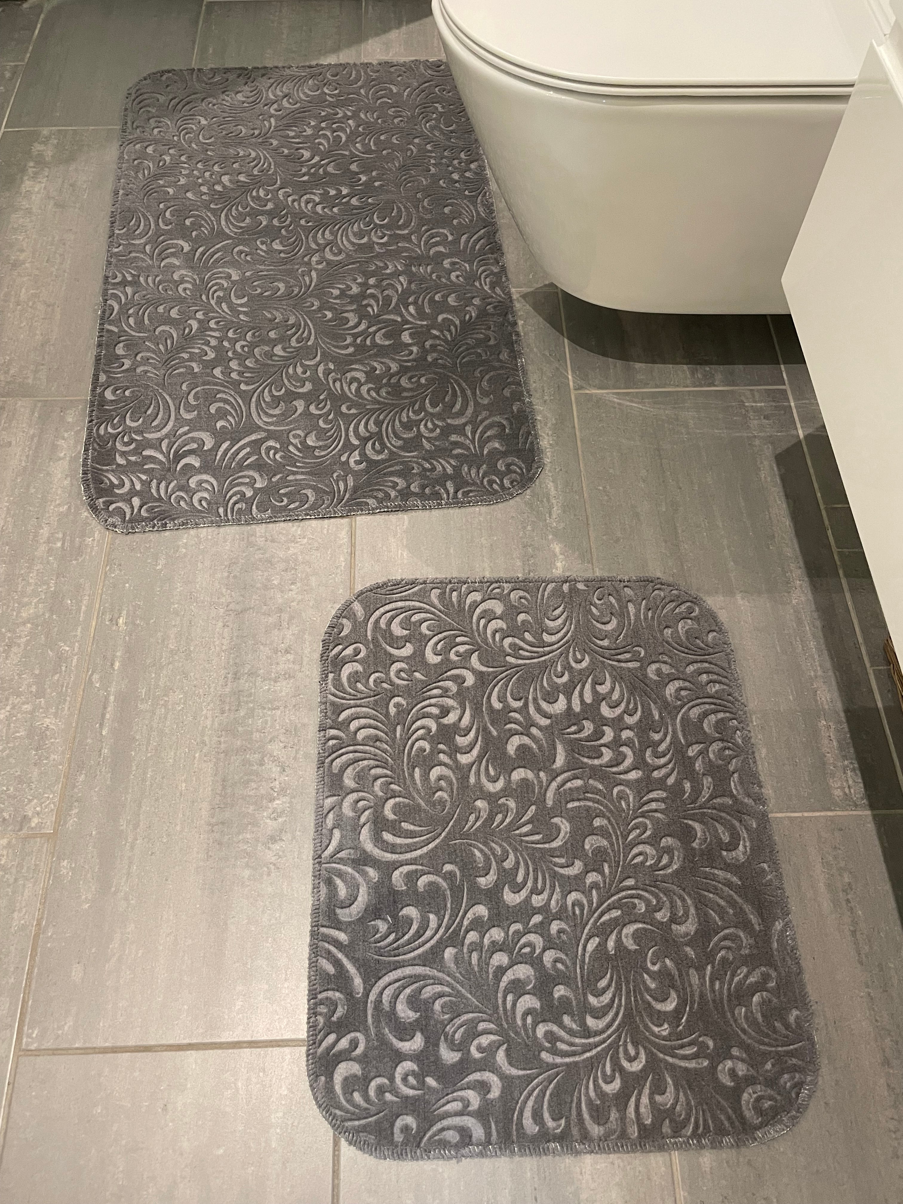 Badrumsmatta set 2 delar/set ALMINA 0961 GRÅ