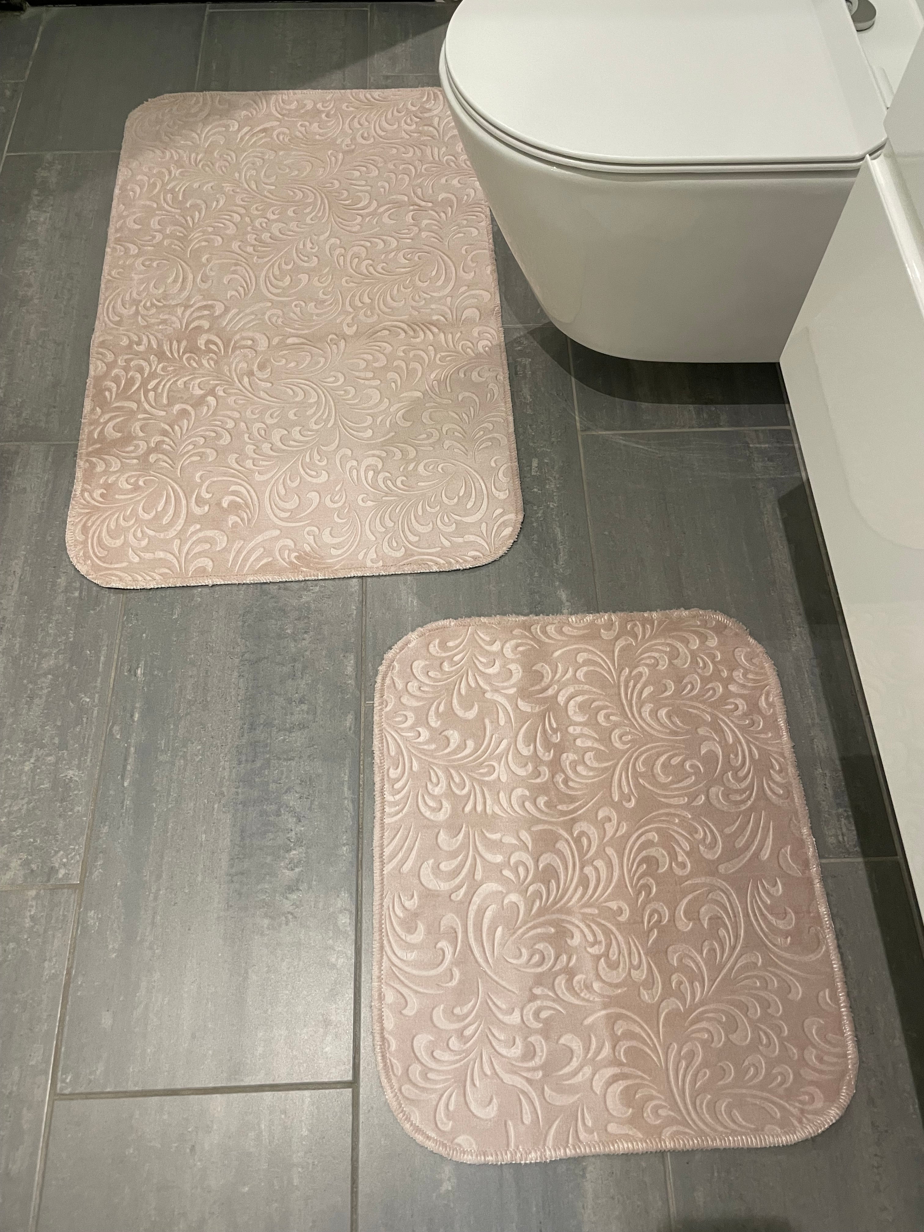 Badrumsmatta set 2 delar/set ALMINA 0961 LJUSRÖD