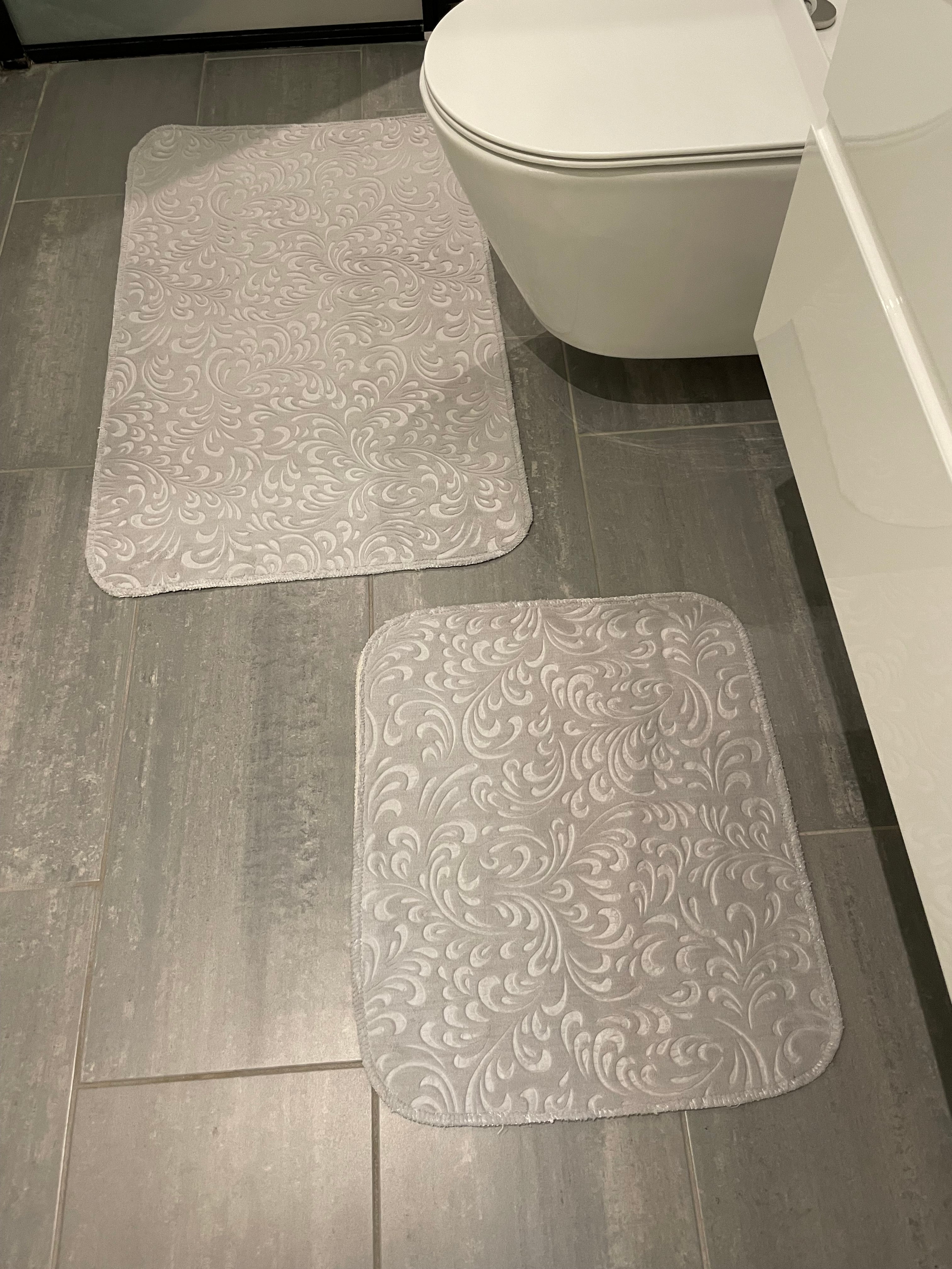 Badrumsmatta set 2 delar/set ALMINA 0961 SILVER