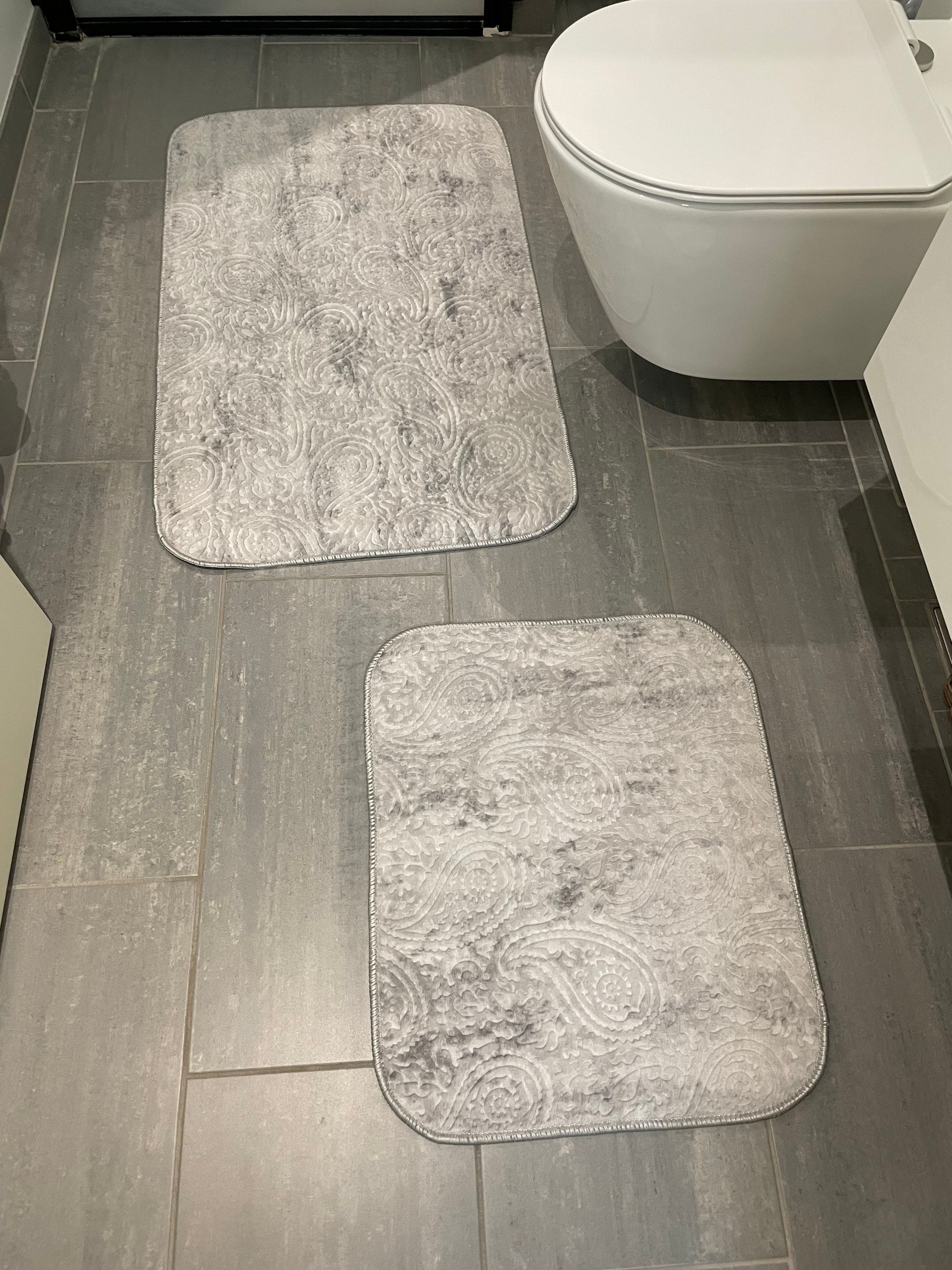 Badrumsmatta set 2 delar/set DANTEEL 0978 SILVER