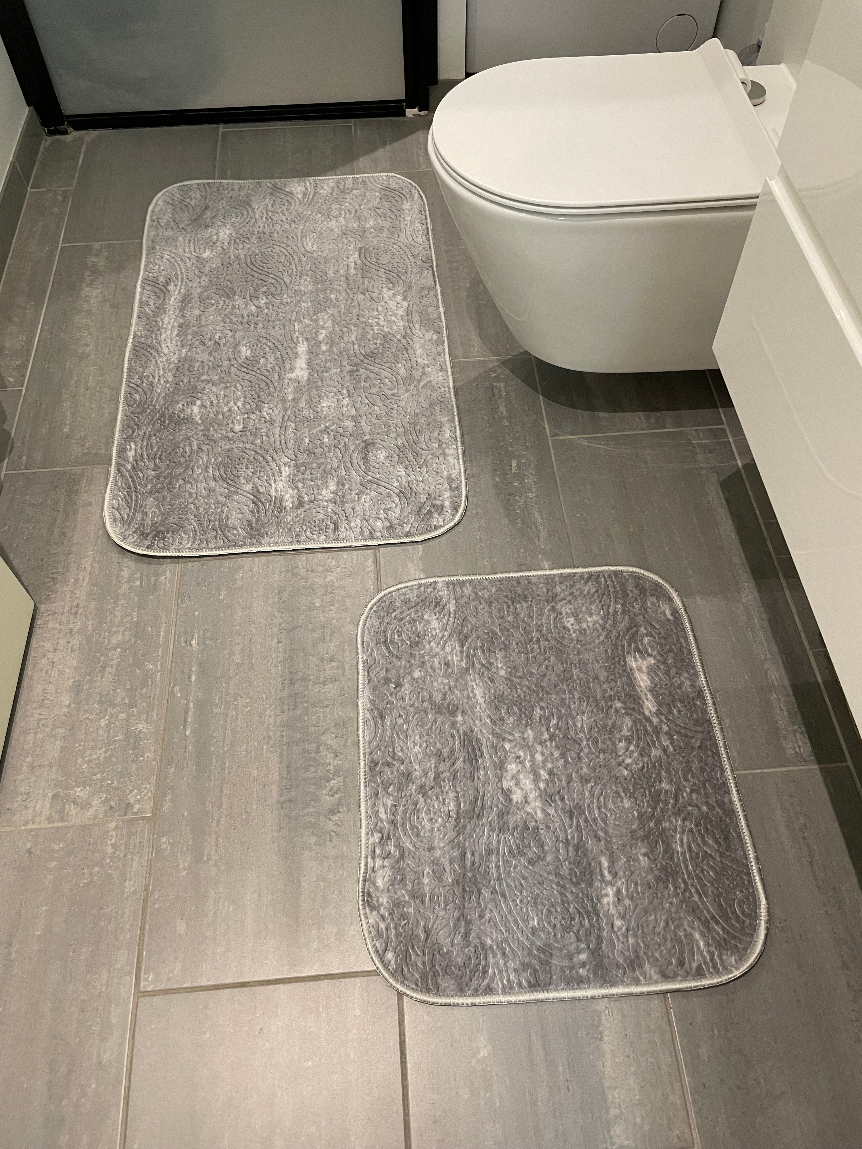 Badrumsmatta set 2 delar/set DANTEEL 0978 GRÅ